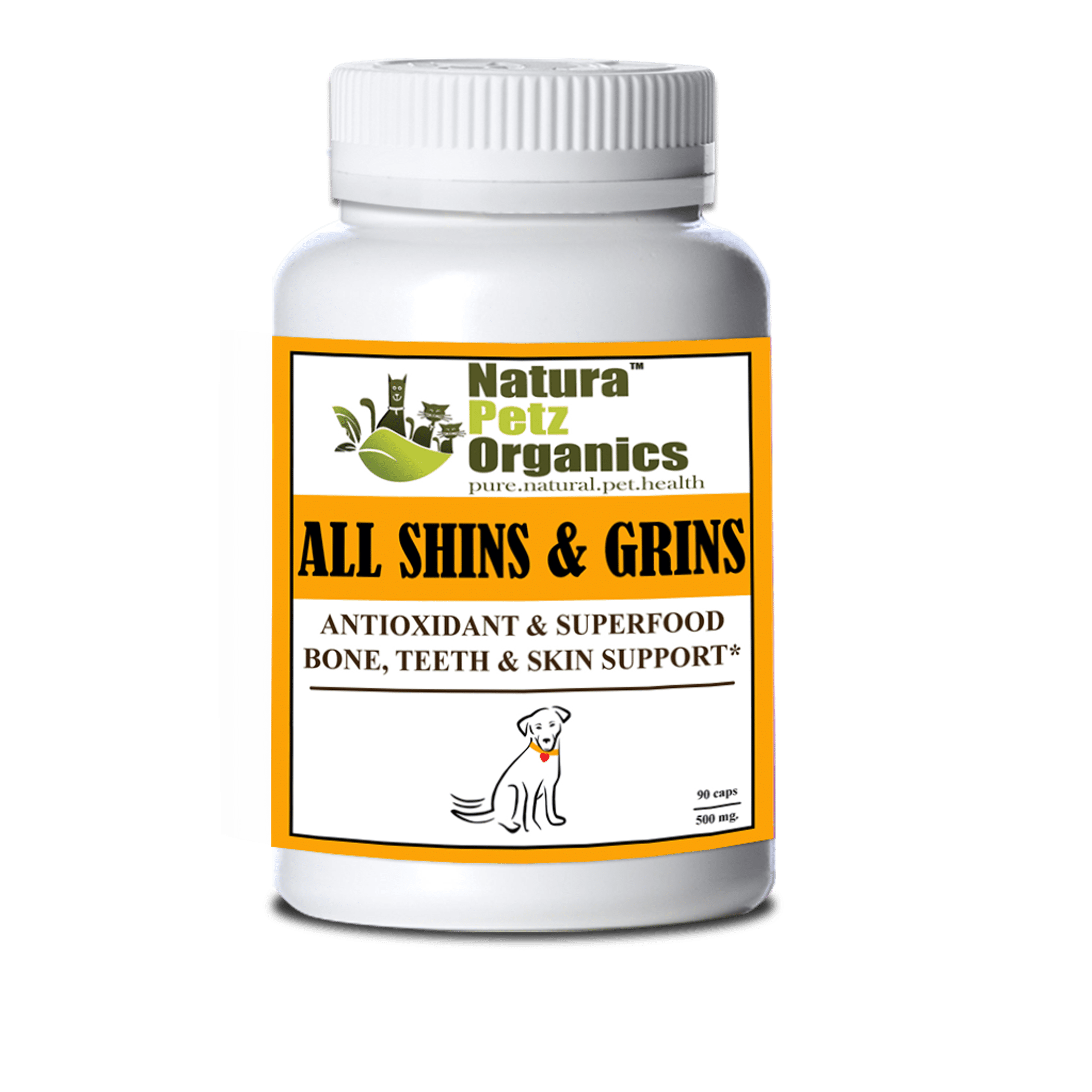 All Shins & Grins Capsules - Antioxidant Super Food Bone, Eye, Teeth & Skin Support Dog & Cat* All Shins & Grins Capsules - Antioxidant Super Food Bone, Eye, Teeth & Skin Support Dog & Cat*
