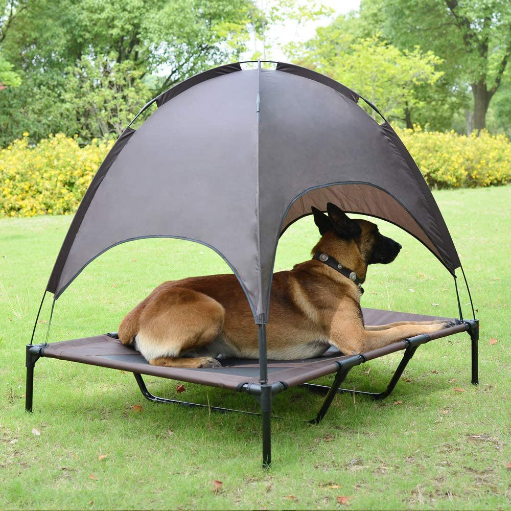 Elevated Pet Dog Bed Tent with Canopy, Pet Puppy Bed Outdoor Tent House, Breathable Portable Dog Cushion with Sun Canopy Double-Layer Camp Tent Elevated Pet Dog Bed Tent with Canopy, Pet Puppy Bed Outdoor Tent House, Breathable Portable Dog Cushion with Sun Canopy Double-Layer Camp Tent